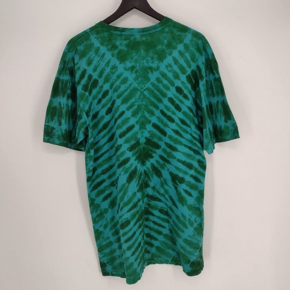 HUF Tie Dye Green & Blue Skate T-Shirt - Picture 3 of 5
